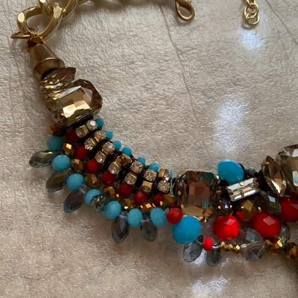 Crystal & Beaded Statement Necklace -Perfect Shape - Picture 6 of 10